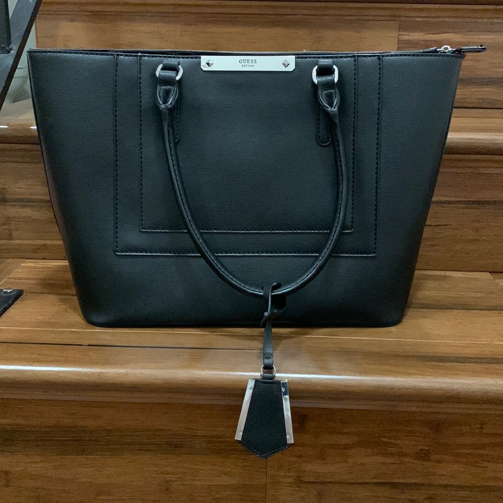 Black Leather GUESS Purse